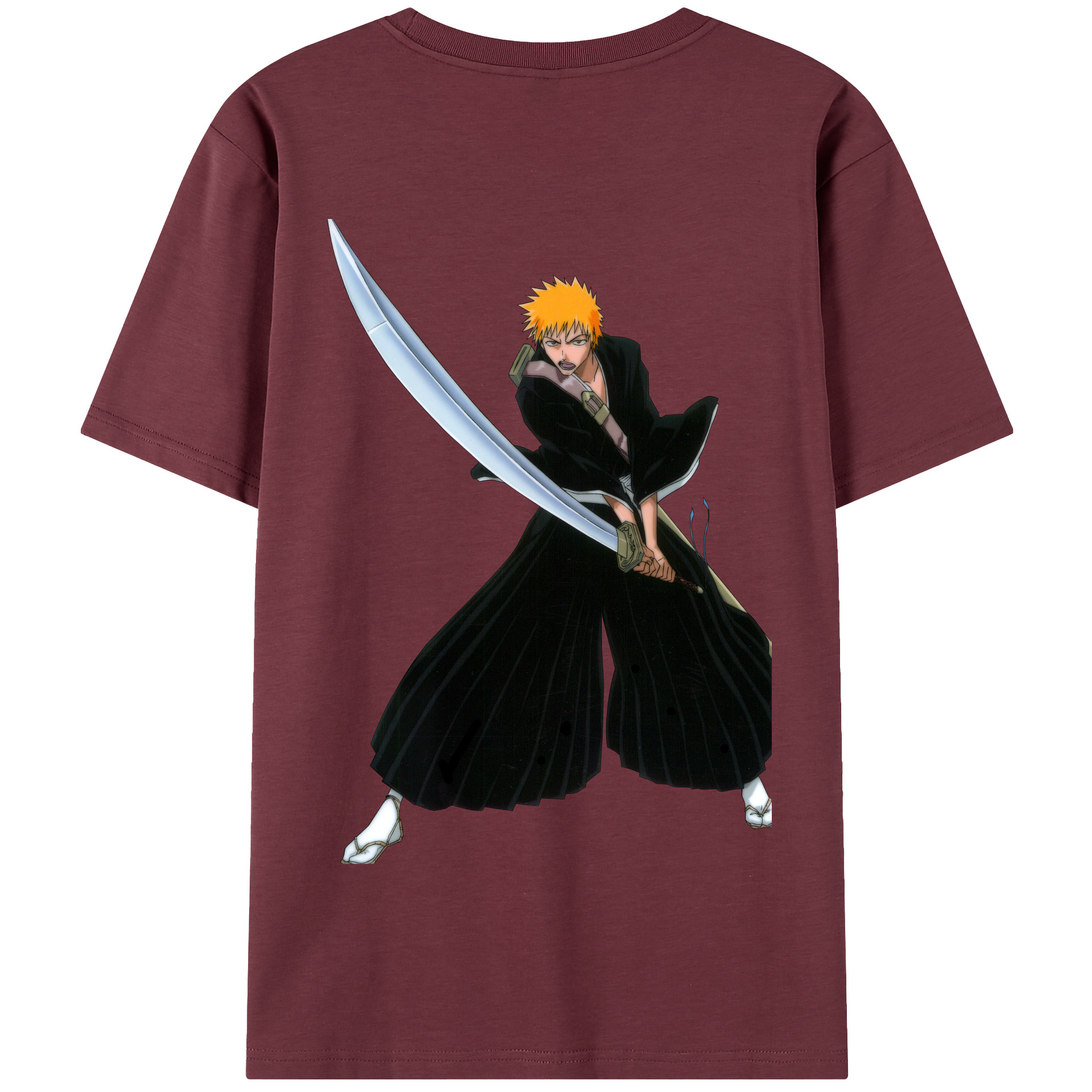 （画像用） ブリーチ 黒崎一護（くろさき いちご）BLEACH Kurosaki Ichigo 綿100％半袖Tシャツ（背面プリント）